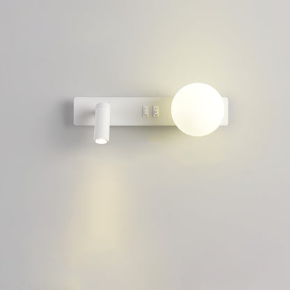 Glos Slim Wall Lamp | Milk-White Glass | White/Black