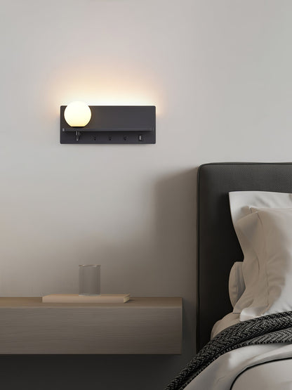 Glos Slim Wall Lamp | Milk-White Glass | White/Black