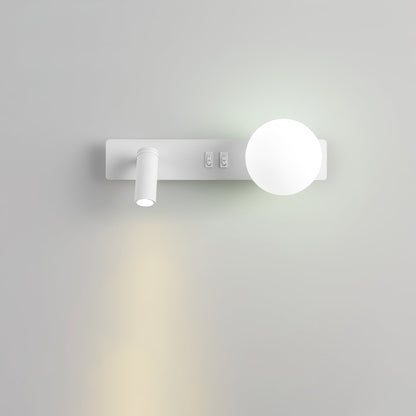 Glos Slim Wall Lamp | Milk-White Glass | White/Black