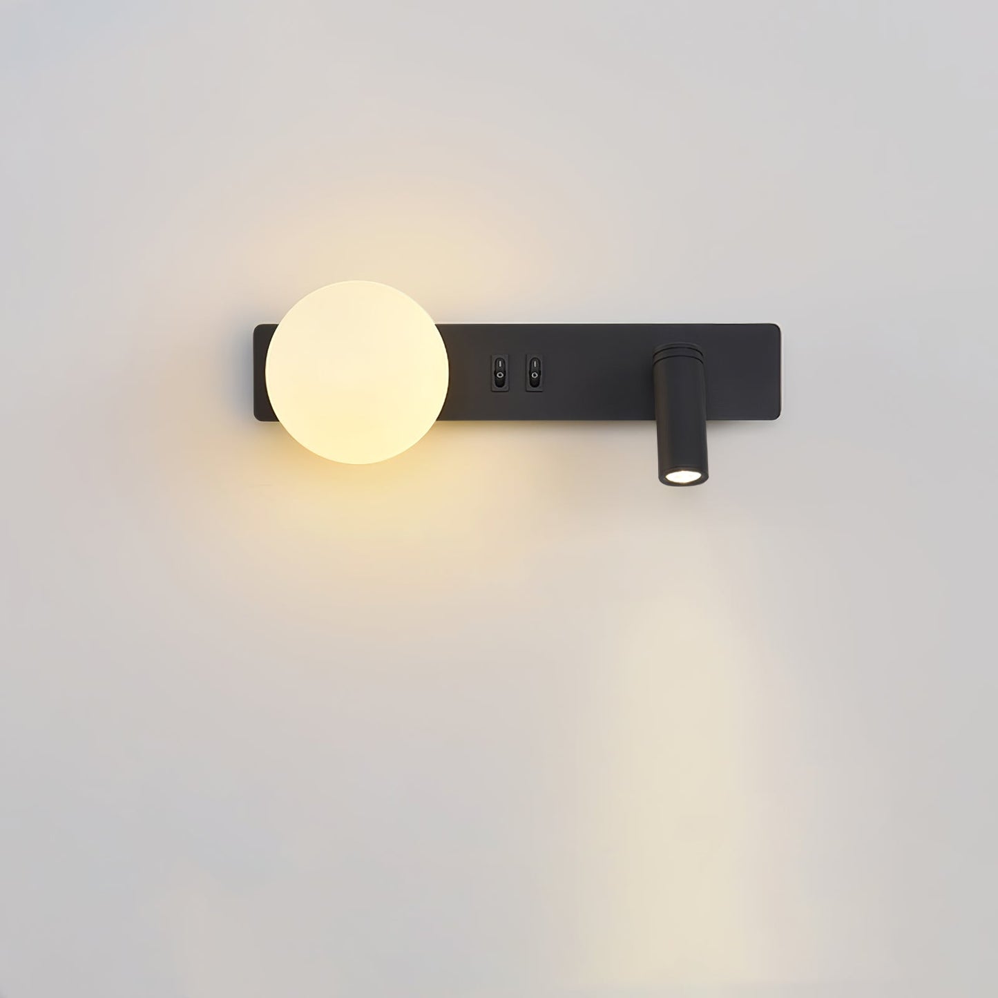 Glos Slim Wall Lamp | Milk-White Glass | White/Black