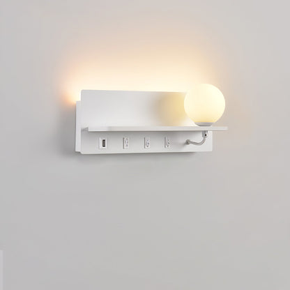 Glos Slim Wall Lamp | Milk-White Glass | White/Black
