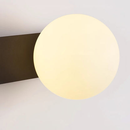 Glos Slim Wall Lamp | Milk-White Glass | White/Black