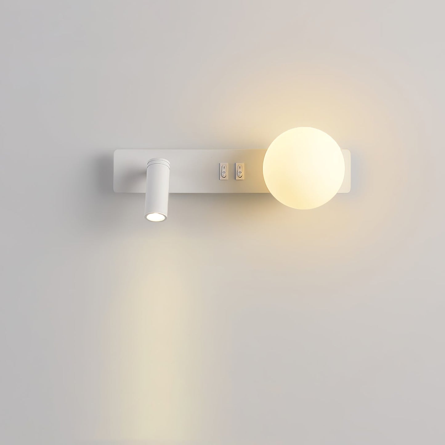 Glos Slim Wall Lamp | Milk-White Glass | White/Black