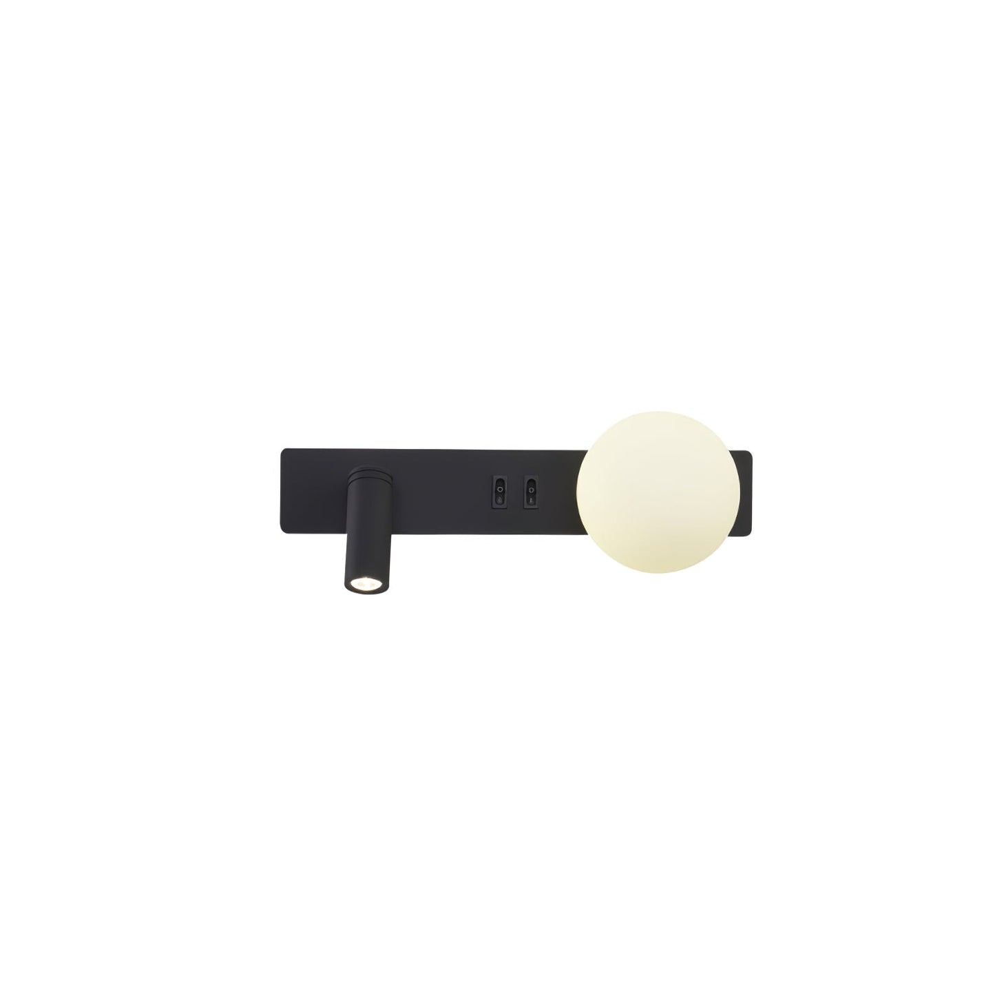 Glos Slim Wall Lamp | Milk-White Glass | White/Black