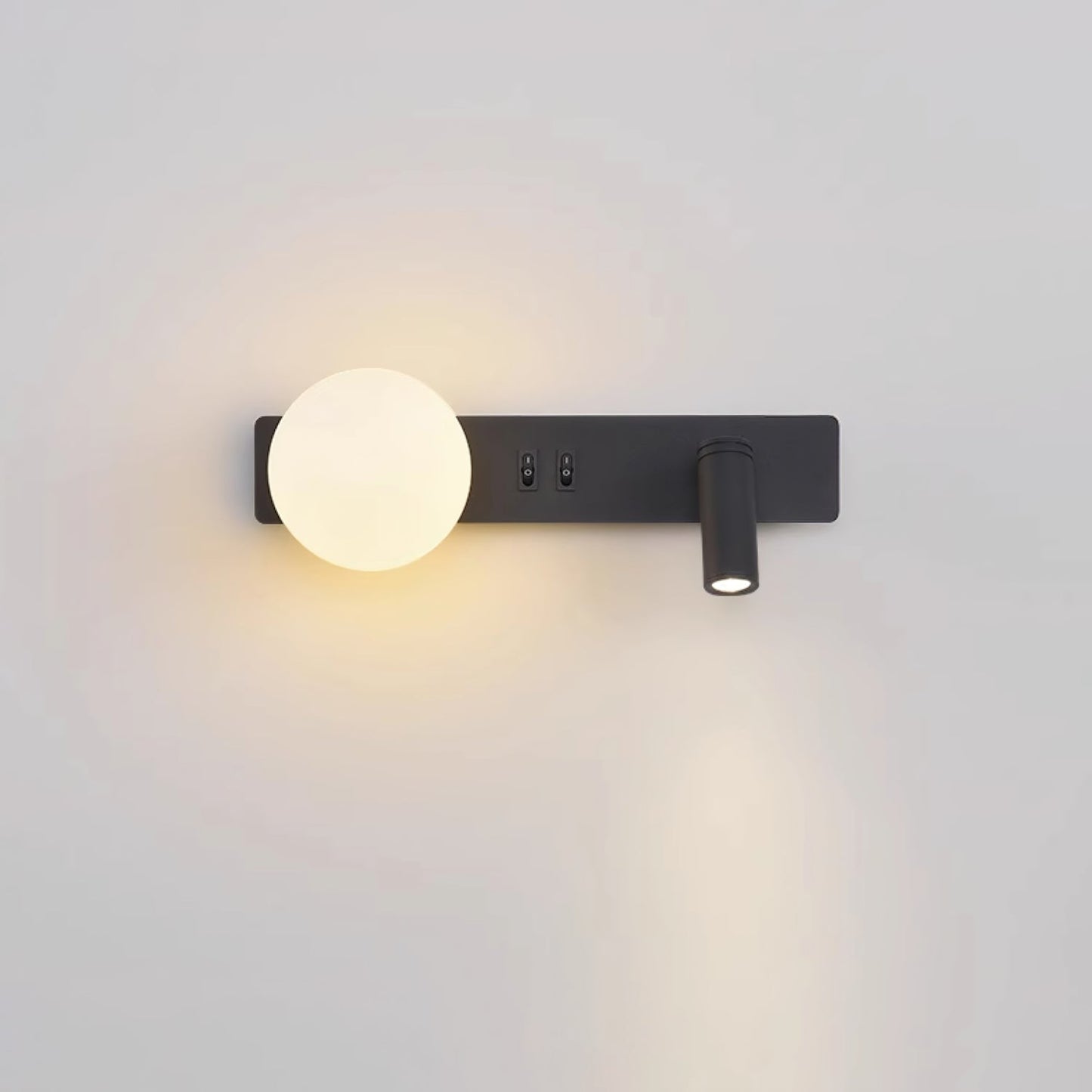 Glos Slim Wall Lamp | Milk-White Glass | White/Black