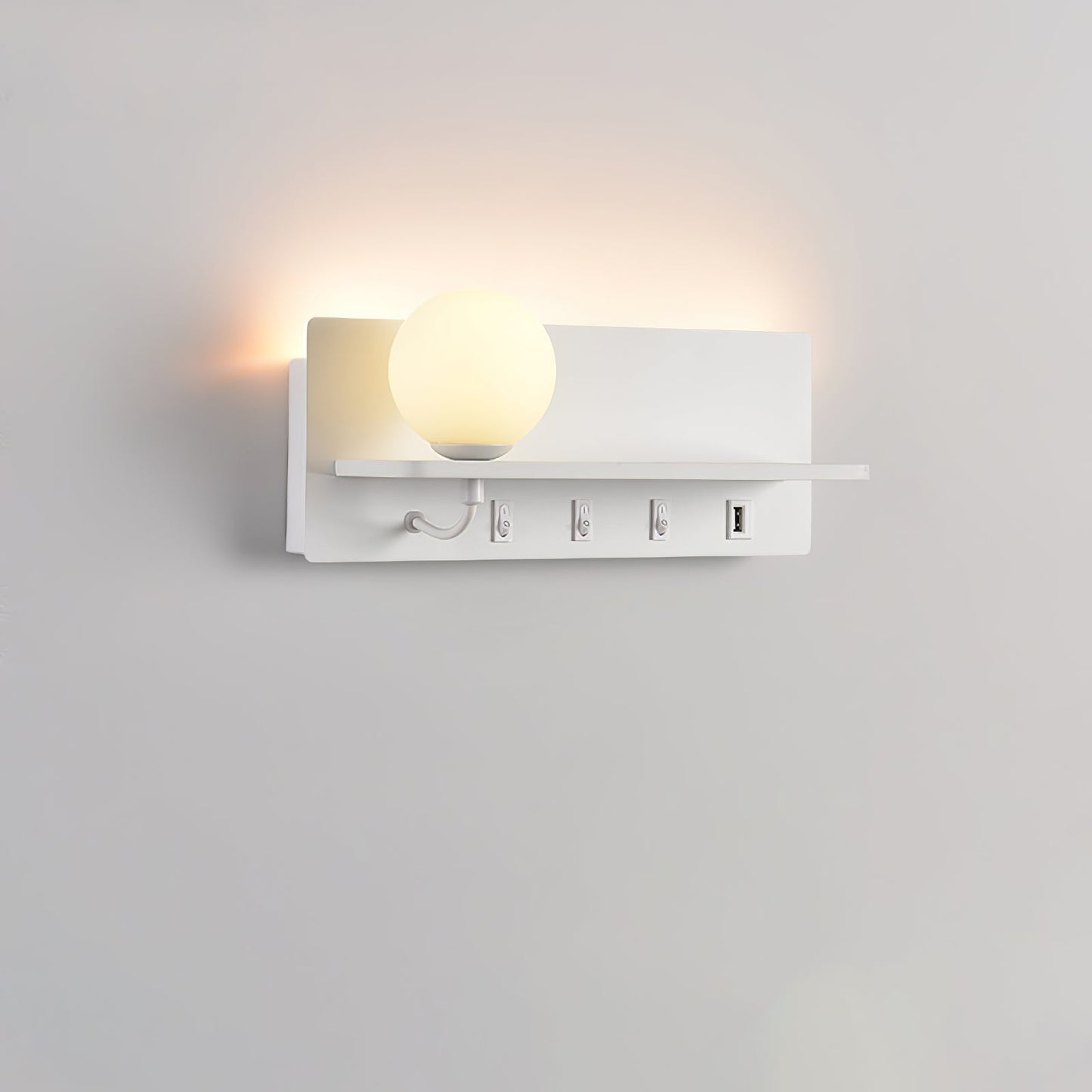 Glos Slim Wall Lamp | Milk-White Glass | White/Black