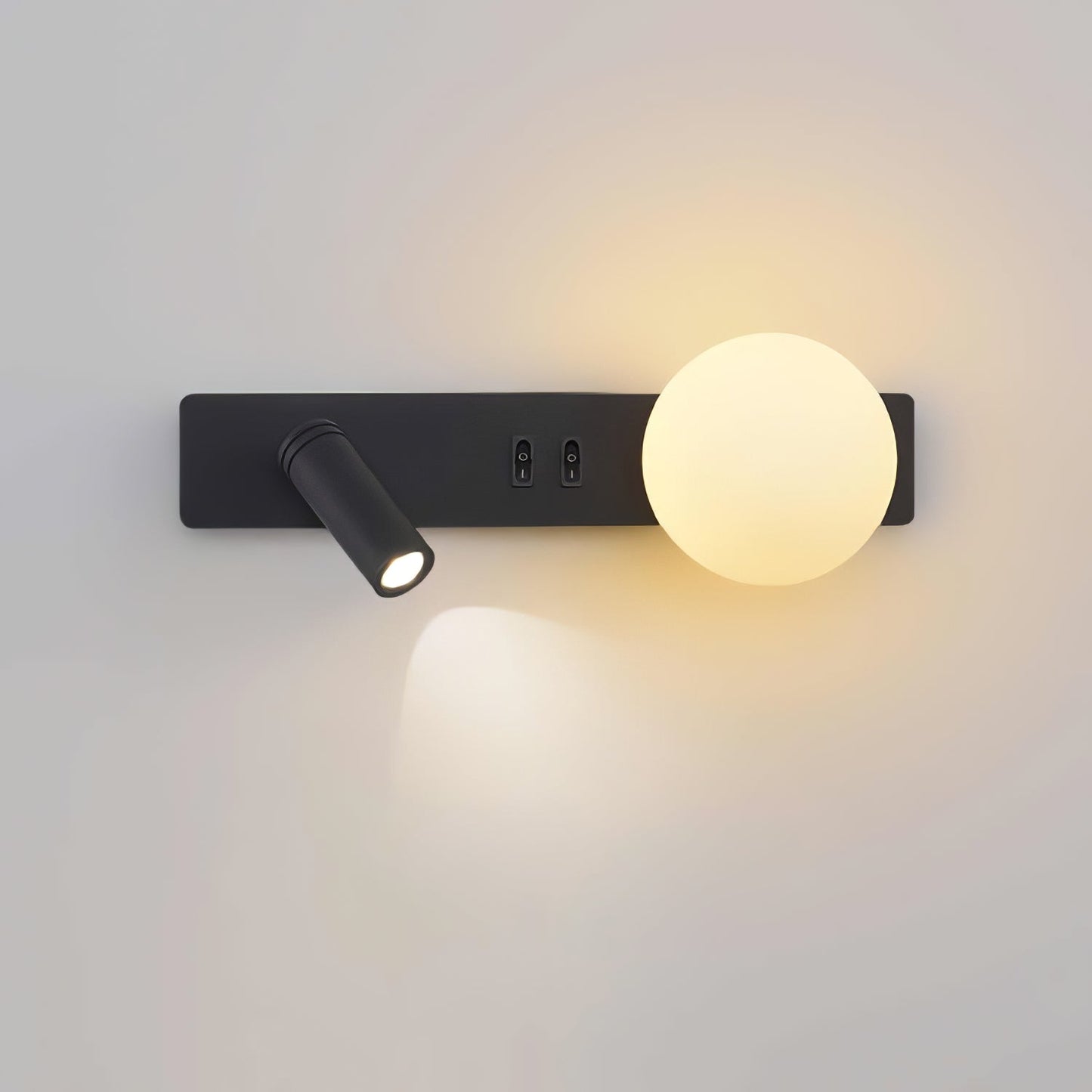 Glos Slim Wall Lamp | Milk-White Glass | White/Black