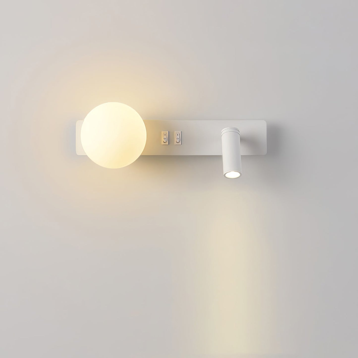 Glos Slim Wall Lamp | Milk-White Glass | White/Black