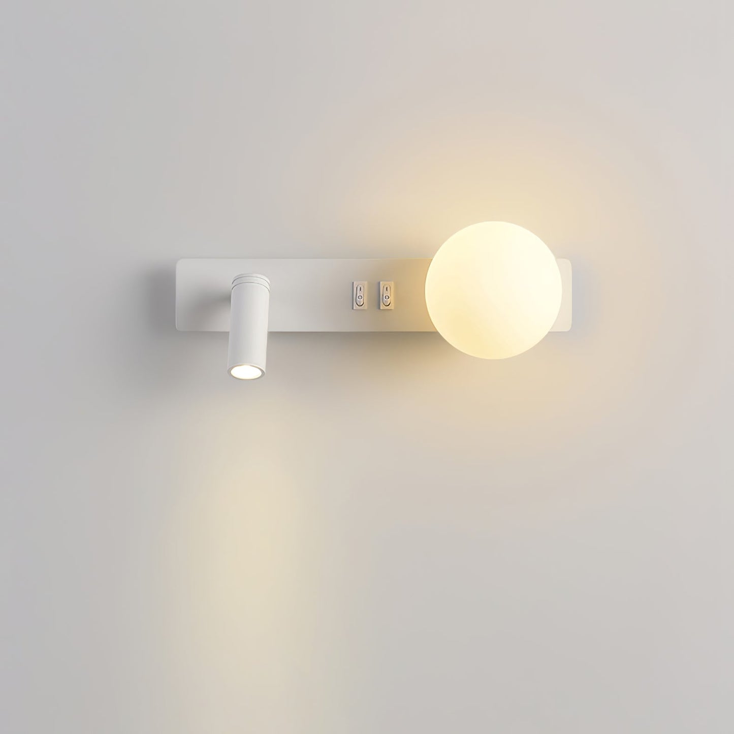 Glos Slim Wall Lamp | Milk-White Glass | White/Black