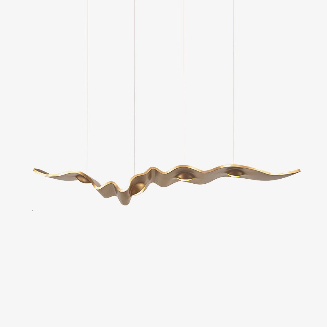 Gold Ribbon Chandelier | Aluminum | Multiple Sizes Available