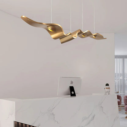 Gold Ribbon Chandelier | Aluminum | Multiple Sizes Available