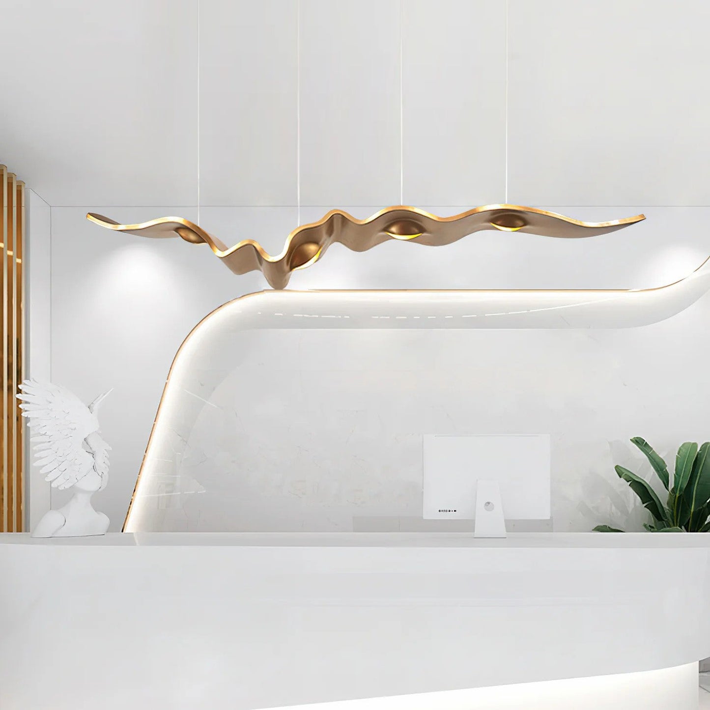 Gold Ribbon Chandelier | Aluminum | Multiple Sizes Available