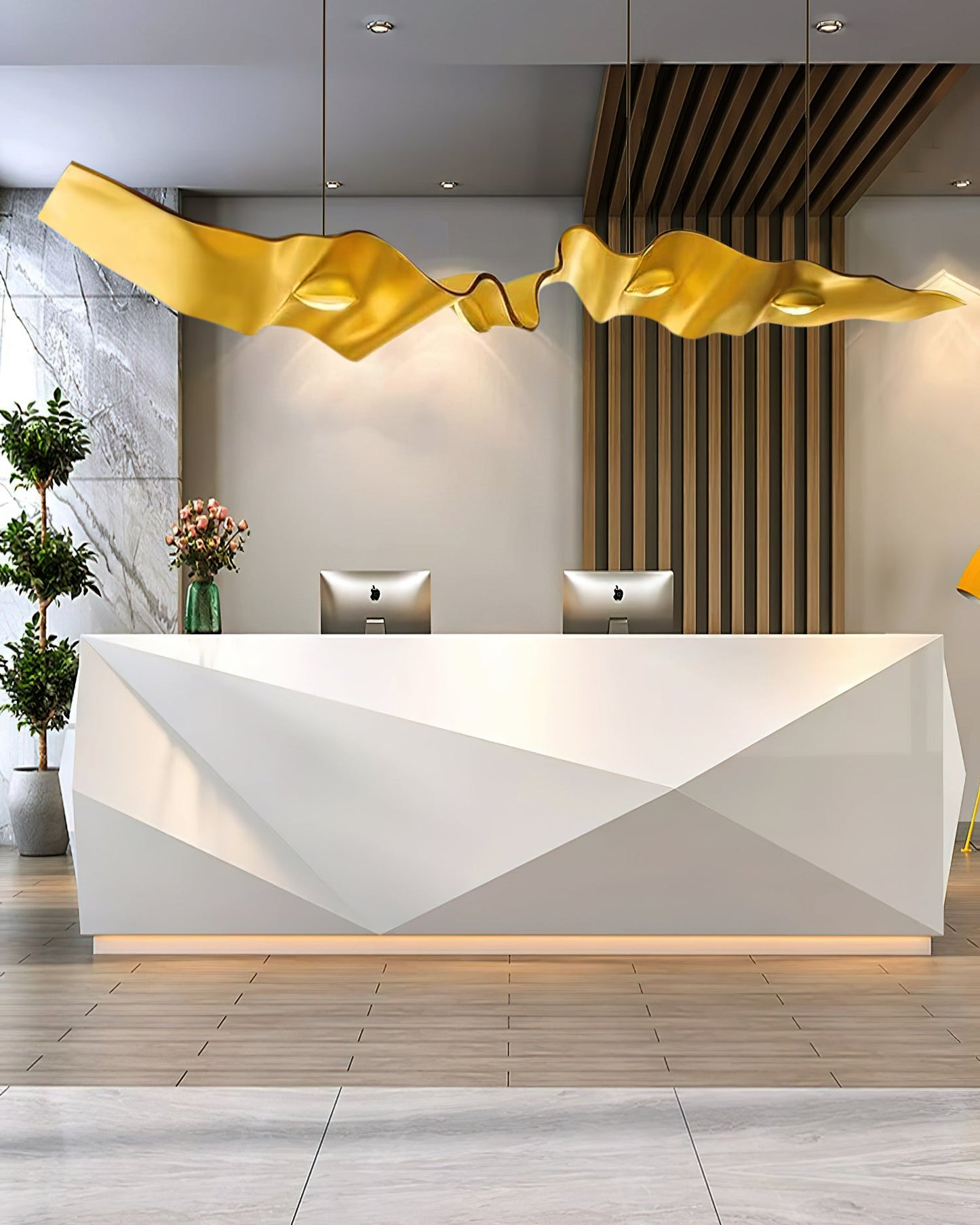 Gold Ribbon Chandelier | Aluminum | Multiple Sizes Available