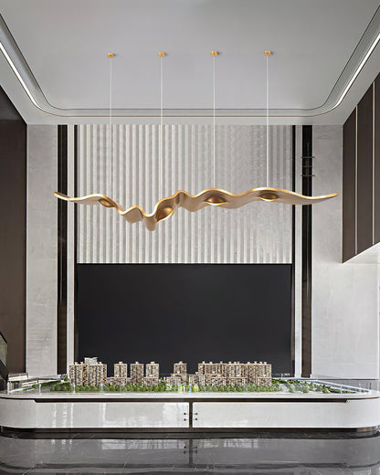 Gold Ribbon Chandelier | Aluminum | Multiple Sizes Available