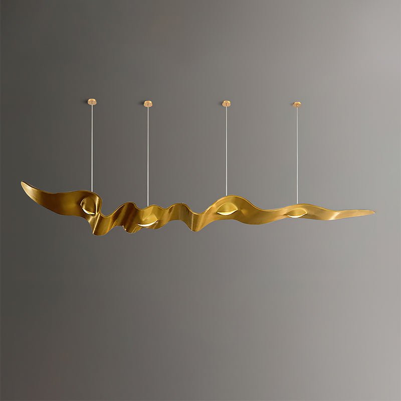 Gold Ribbon Chandelier | Aluminum | Multiple Sizes Available