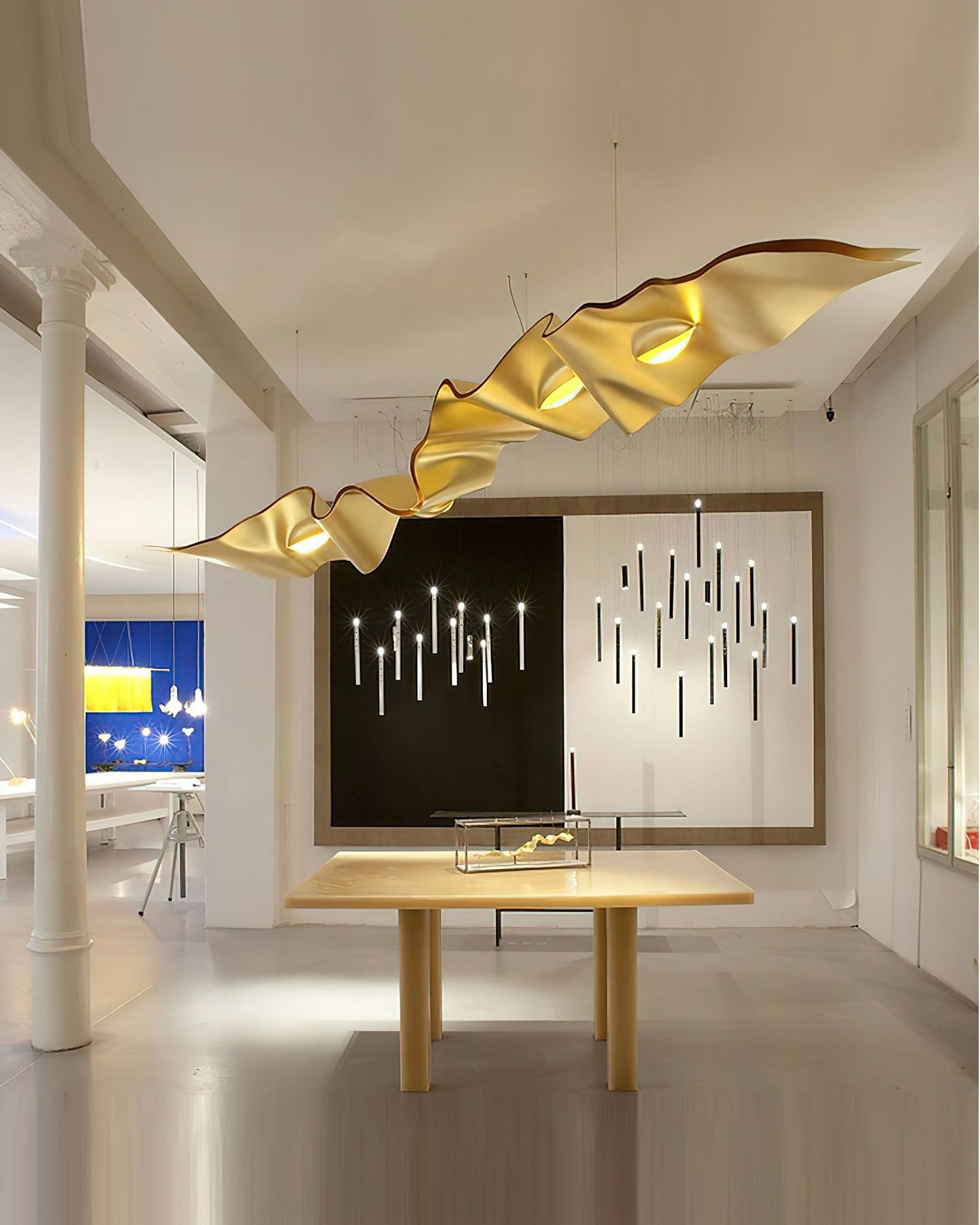 Gold Ribbon Chandelier | Aluminum | Multiple Sizes Available