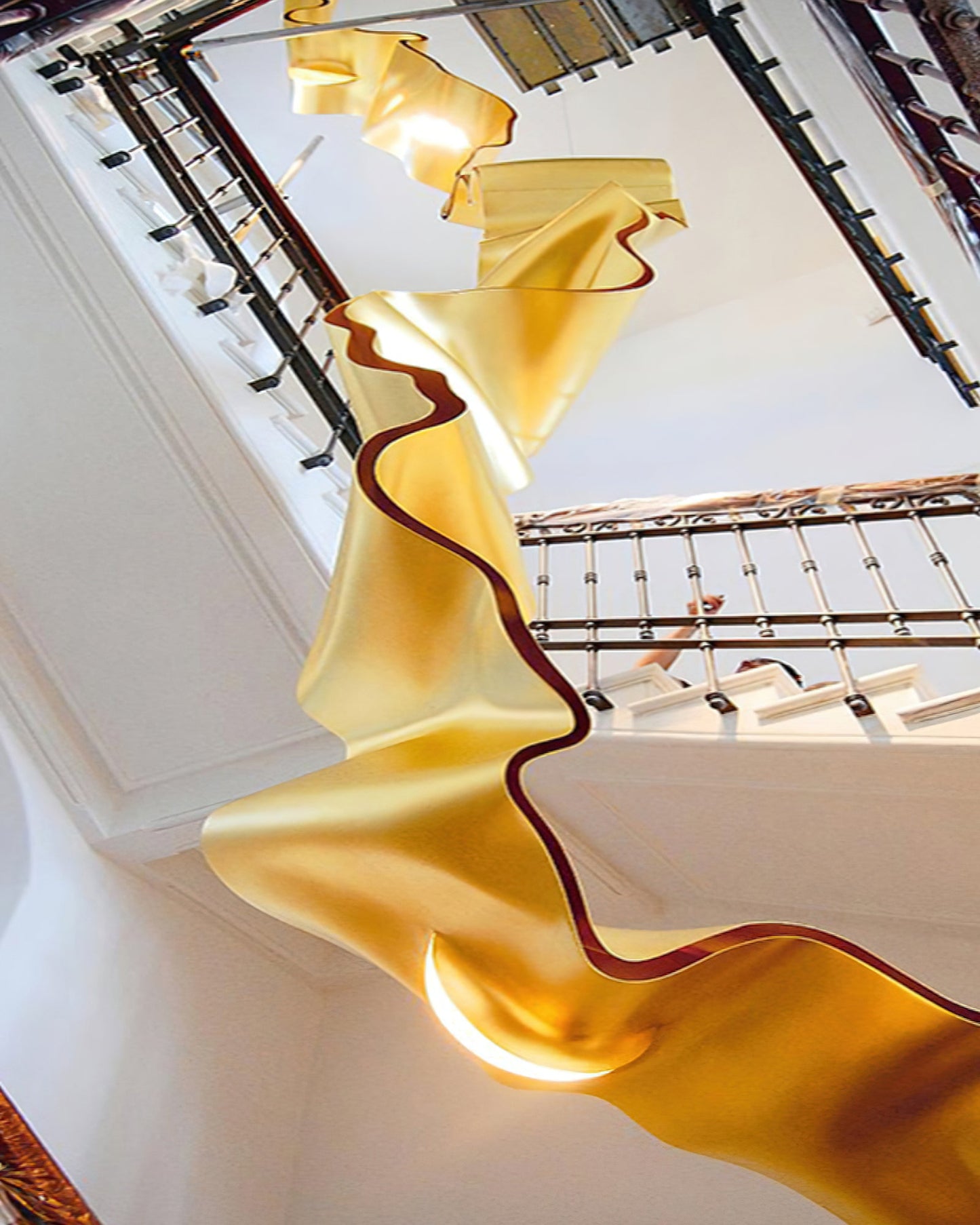 Gold Ribbon Chandelier | Aluminum | Multiple Sizes Available