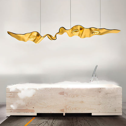 Gold Ribbon Chandelier | Aluminum | Multiple Sizes Available