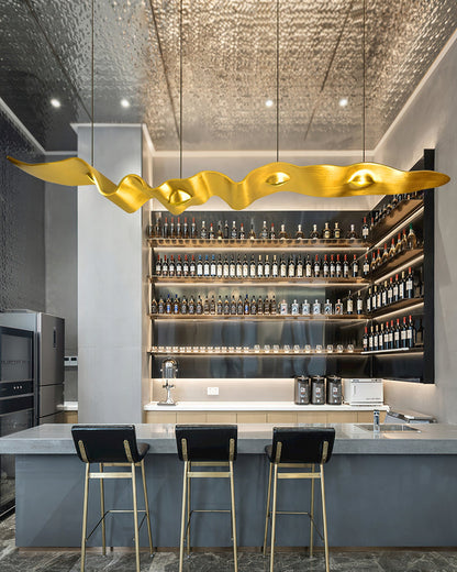 Gold Ribbon Chandelier | Aluminum | Multiple Sizes Available
