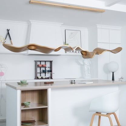 Gold Ribbon Chandelier | Aluminum | Multiple Sizes Available