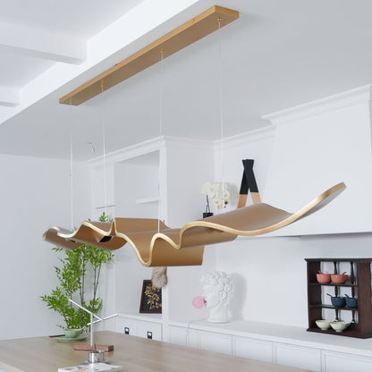 Gold Ribbon Chandelier | Aluminum | Multiple Sizes Available