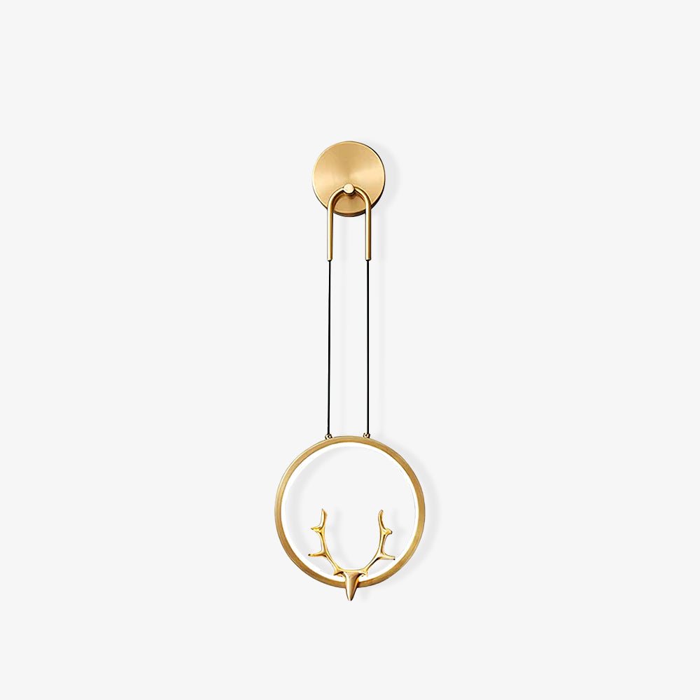 Golden Antler Wall Light | Metal & Brass | Brass Finish