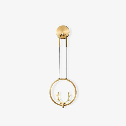 Golden Antler Wall Light | Metal & Brass | Brass Finish