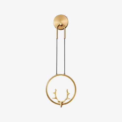 Golden Antler Wall Light | Metal & Brass | Brass Finish