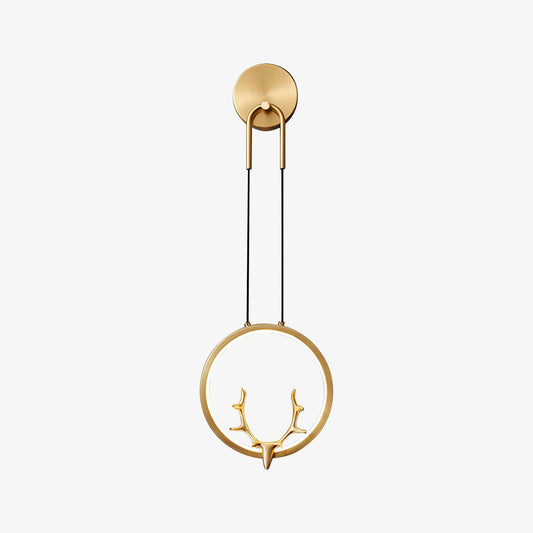 Golden Antler Wall Light | Metal & Brass | Brass Finish