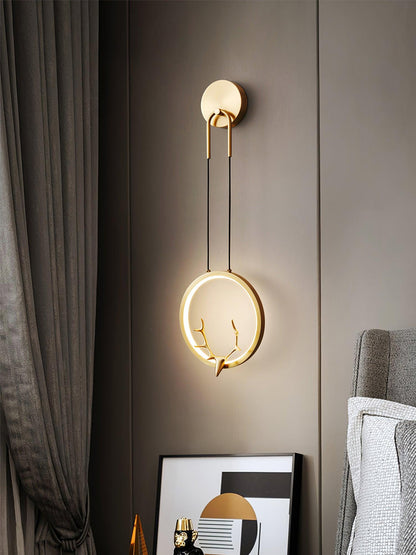 Golden Antler Wall Light | Metal & Brass | Brass Finish