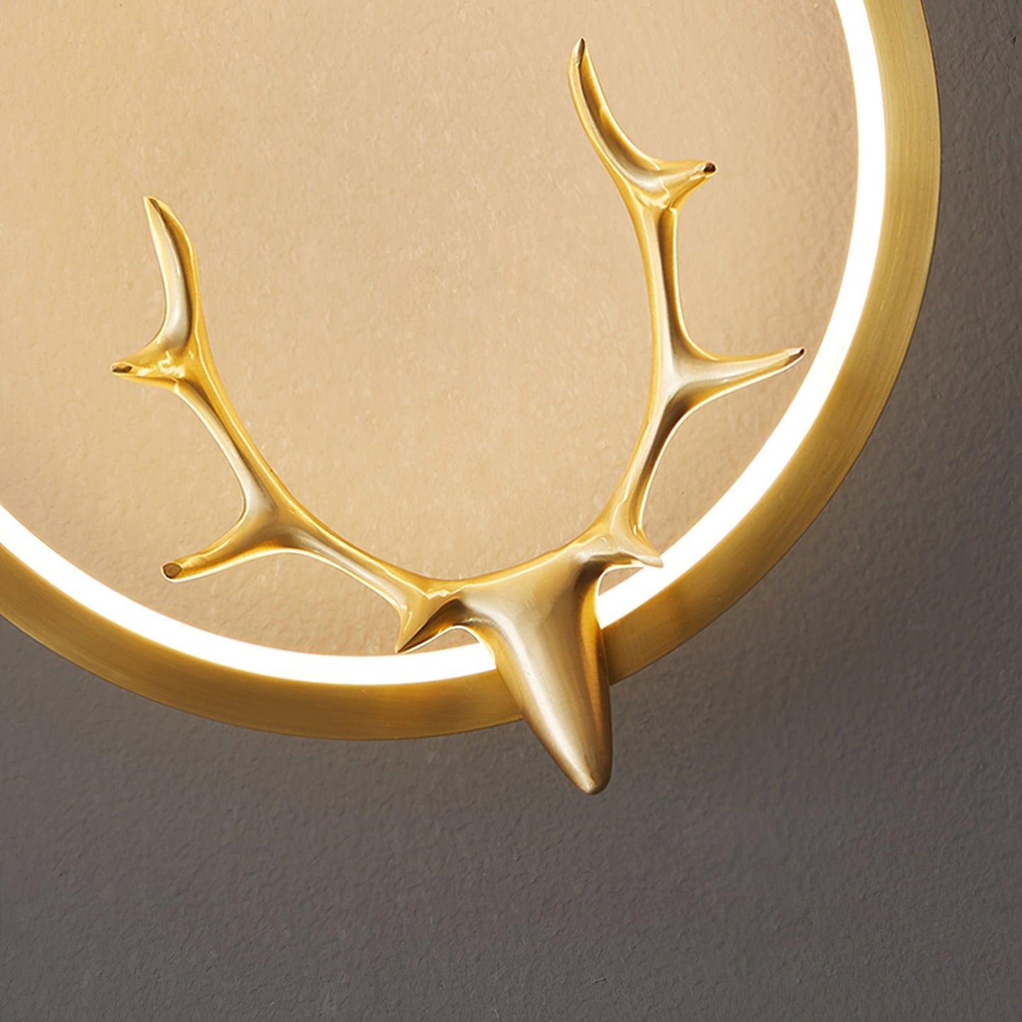 Golden Antler Wall Light | Metal & Brass | Brass Finish