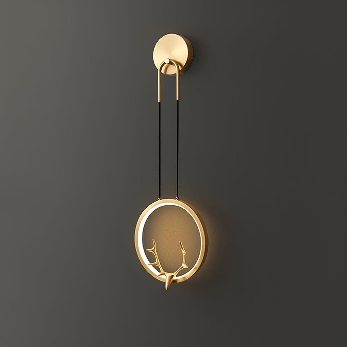 Golden Antler Wall Light | Metal & Brass | Brass Finish