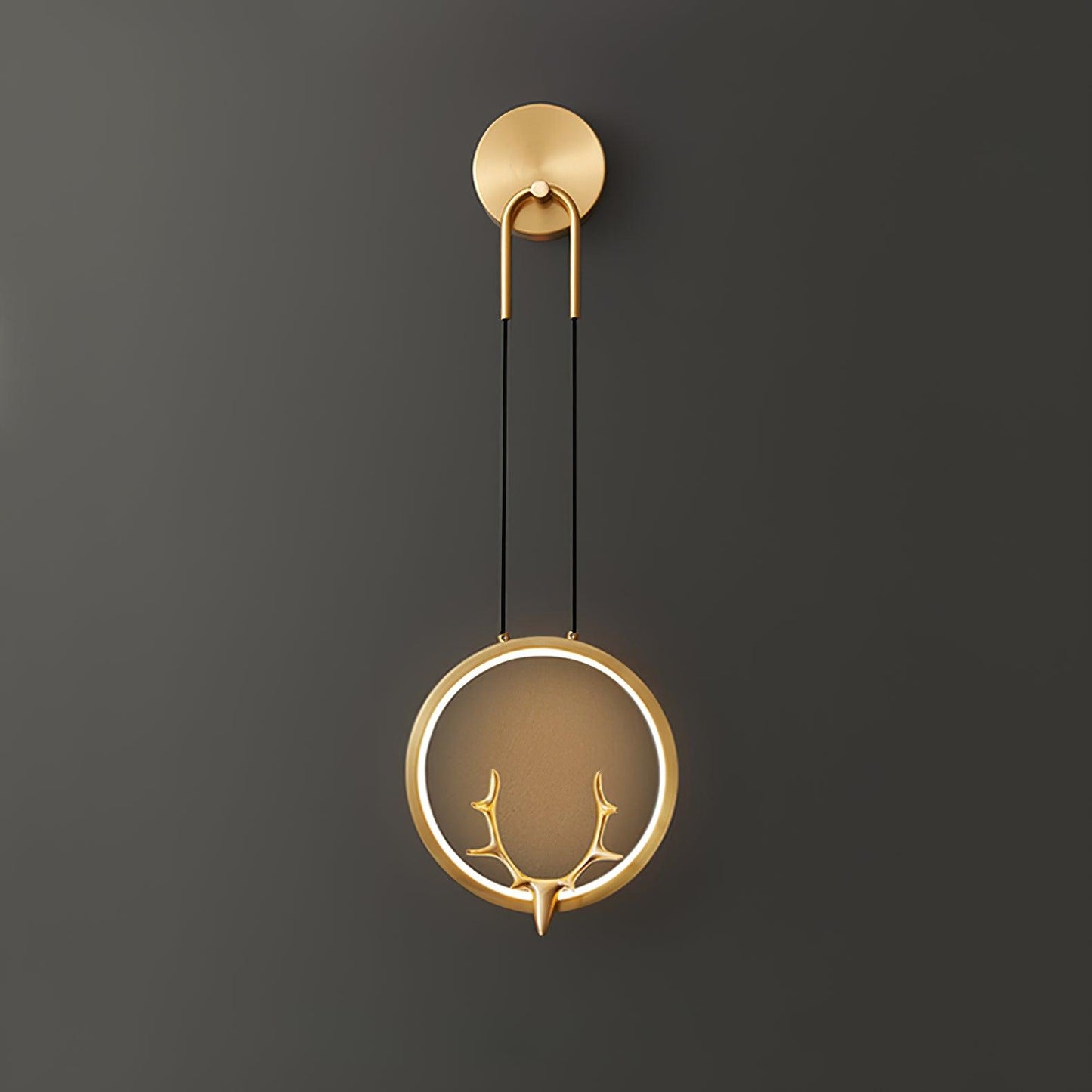 Golden Antler Wall Light | Metal & Brass | Brass Finish
