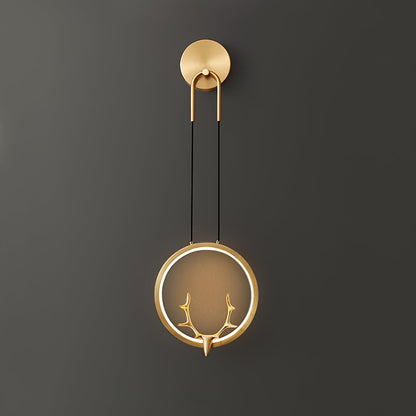 Golden Antler Wall Light | Metal & Brass | Brass Finish