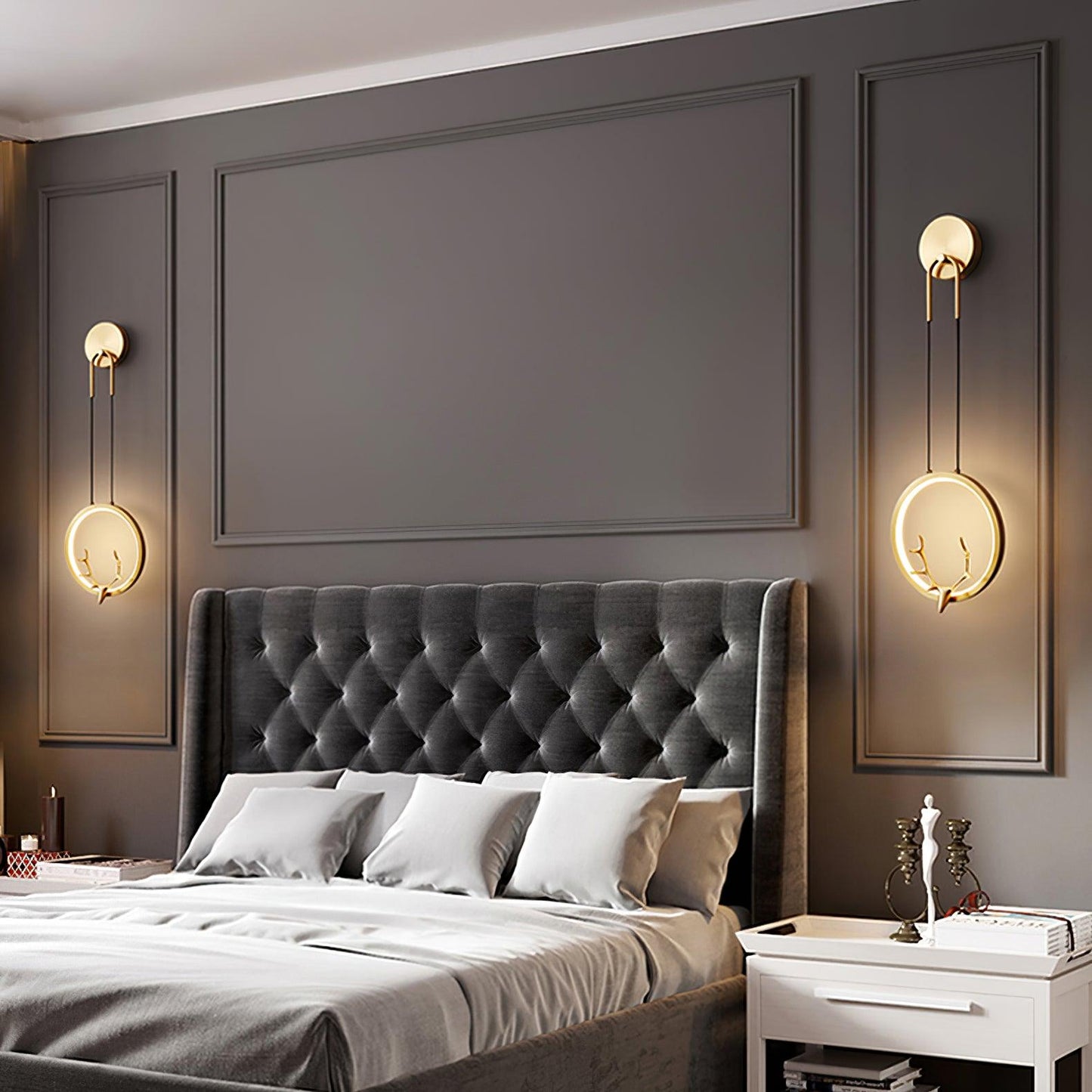 Golden Antler Wall Light | Metal & Brass | Brass Finish
