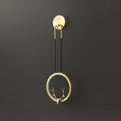 Golden Antler Wall Light | Metal & Brass | Brass Finish