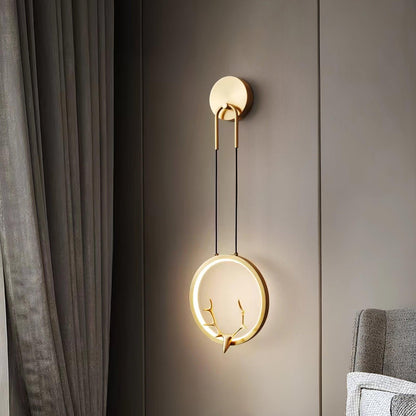 Golden Antler Wall Light | Metal & Brass | Brass Finish