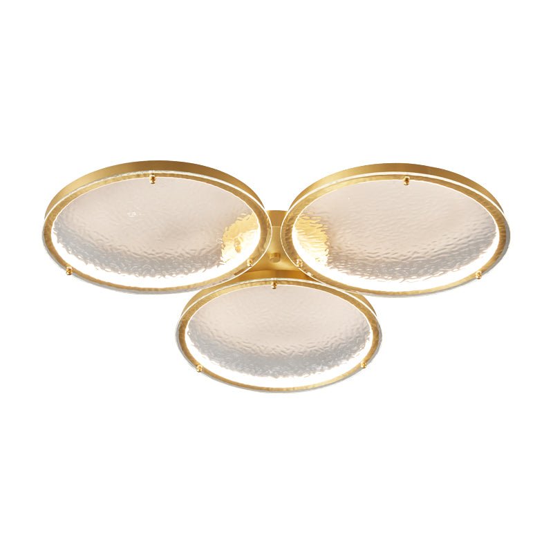 Golden Rings Ceiling Light | Brass & Glass | 3-Color LED