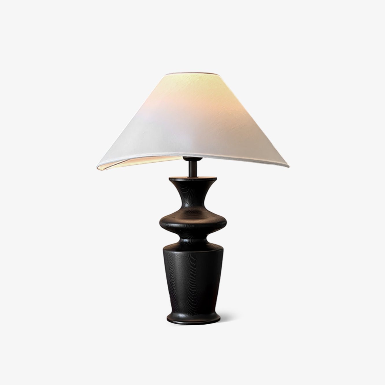 Grace Wood Table Lamp | Wood & Fabric | Black & White
