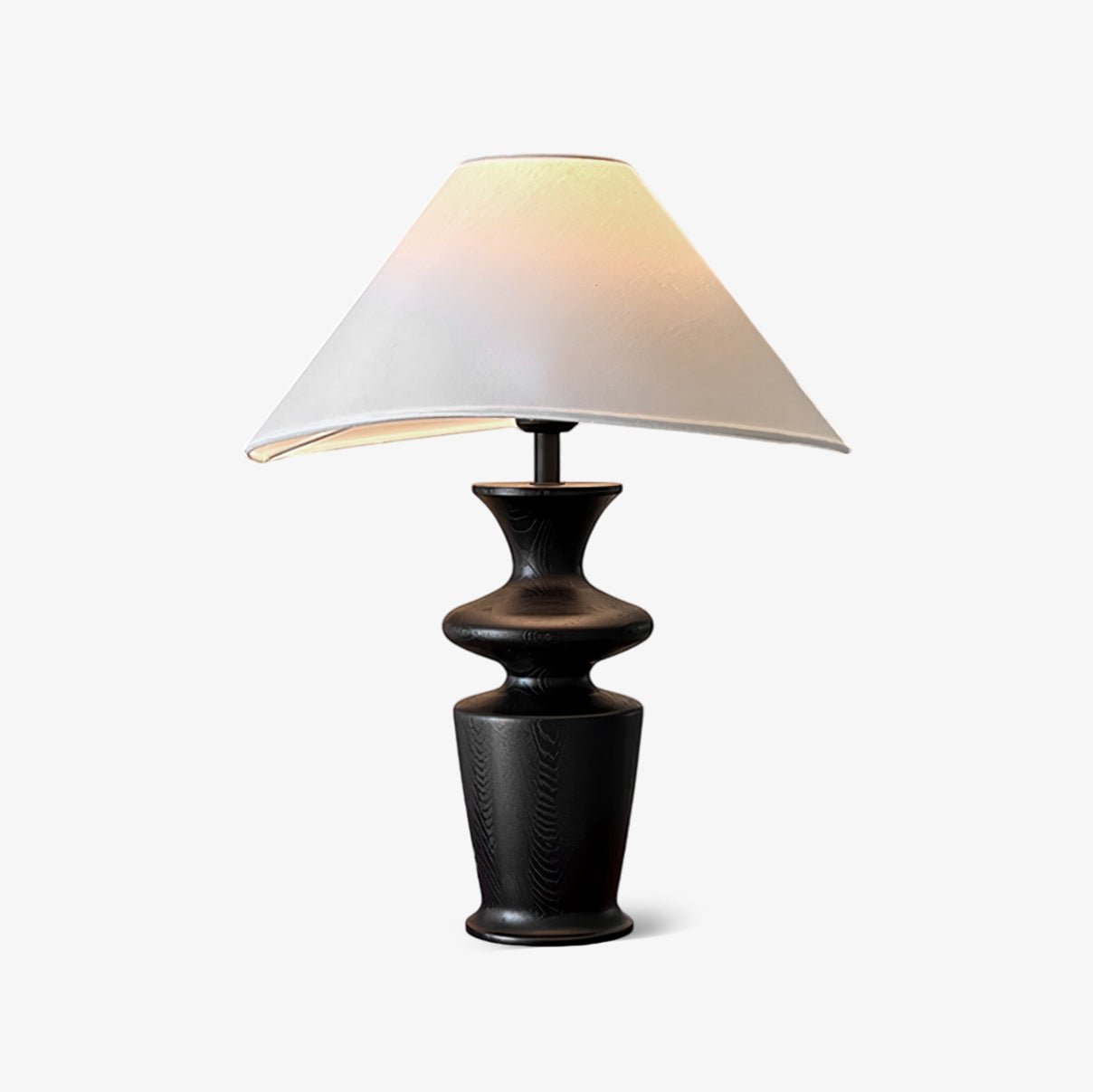 Grace Wood Table Lamp | Wood & Fabric | Black & White
