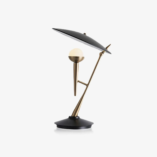 Gramophone Table Light | Metal & Glass | Gold & Black