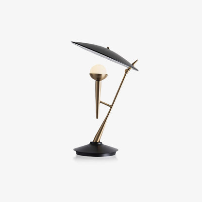 Gramophone Table Light | Metal & Glass | Gold & Black