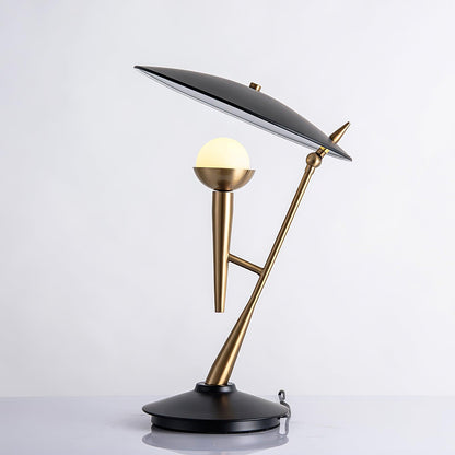 Gramophone Table Light | Metal & Glass | Gold & Black