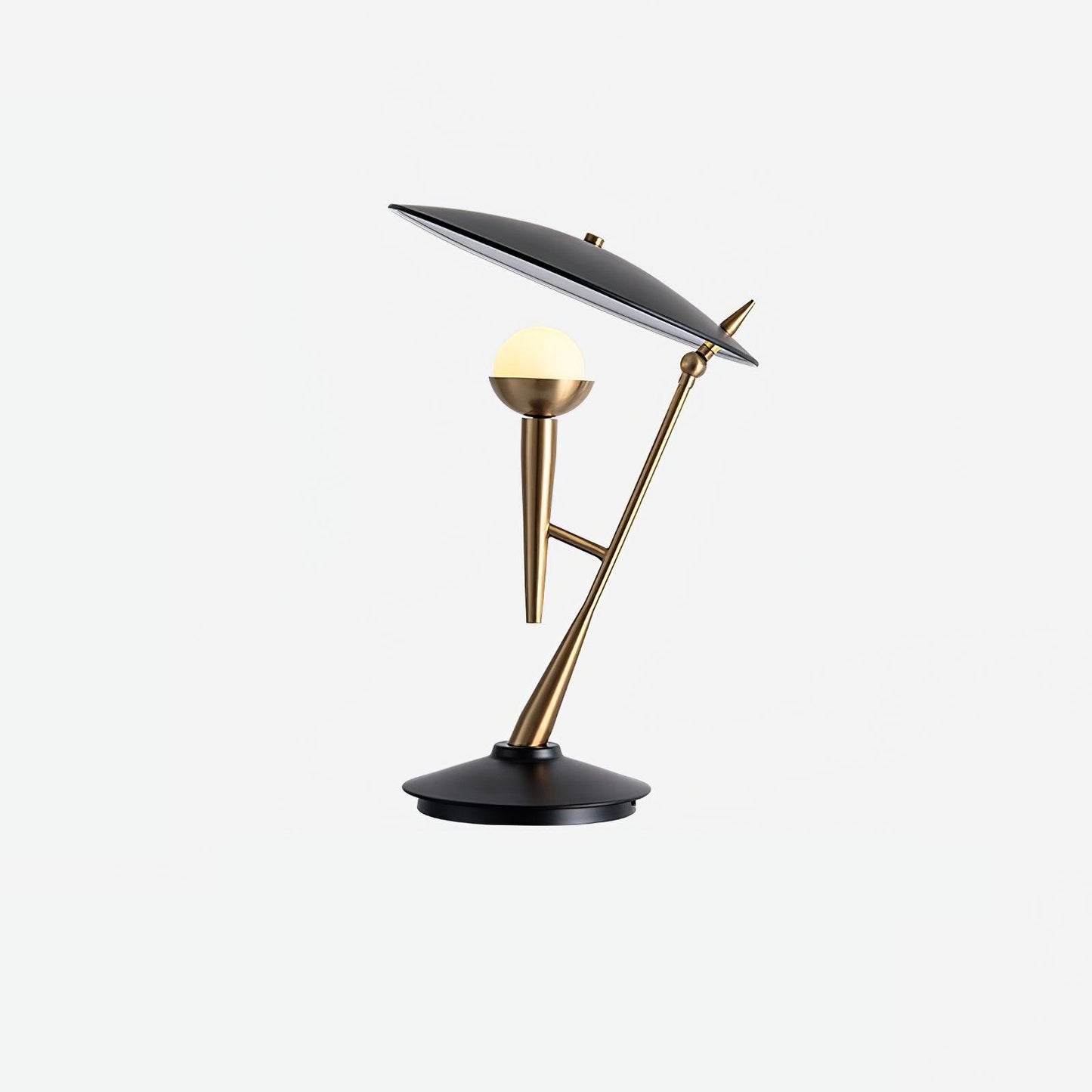 Gramophone Table Light | Metal & Glass | Gold & Black