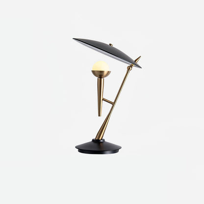 Gramophone Table Light | Metal & Glass | Gold & Black