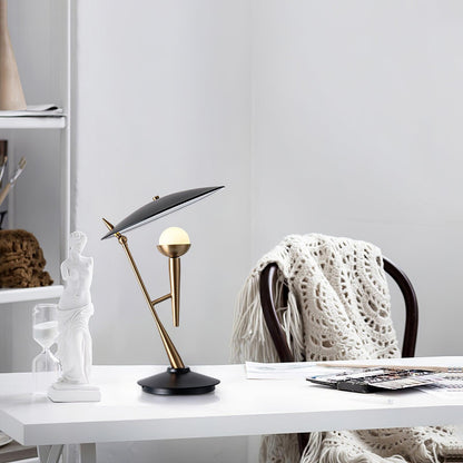 Gramophone Table Light | Metal & Glass | Gold & Black