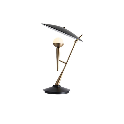 Gramophone Table Light | Metal & Glass | Gold & Black