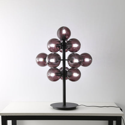 Grape Table Lamp | Iron & Glass | Black & Purple