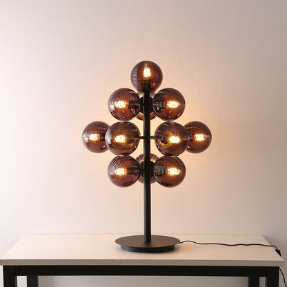Grape Table Lamp | Iron & Glass | Black & Purple
