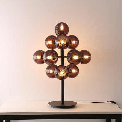 Grape Table Lamp | Iron & Glass | Black & Purple